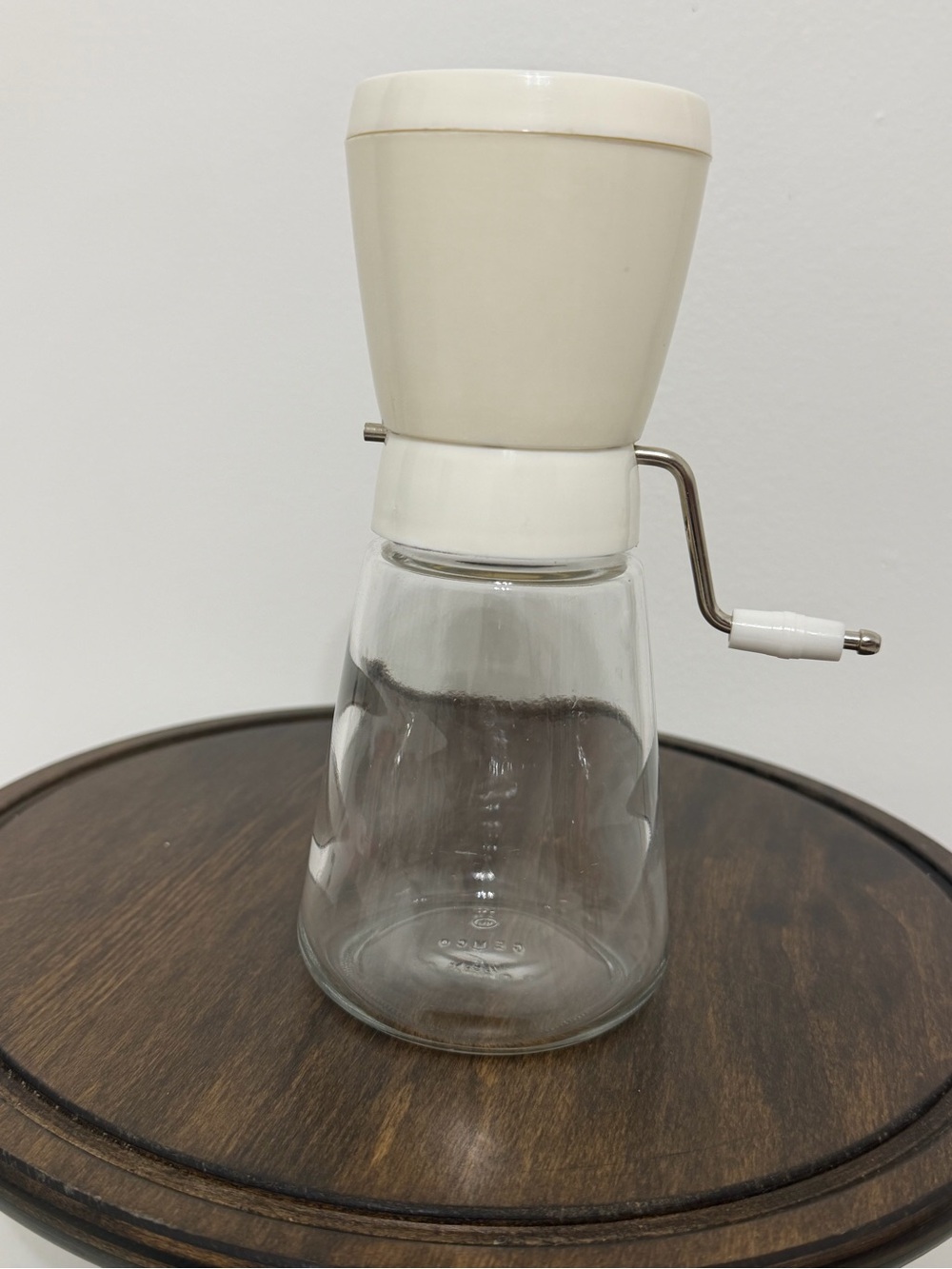 Vintage Gemco Manual Nut & Spice Grinder | Cream & Clear Glass